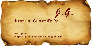 Justus Gusztáv névjegykártya
